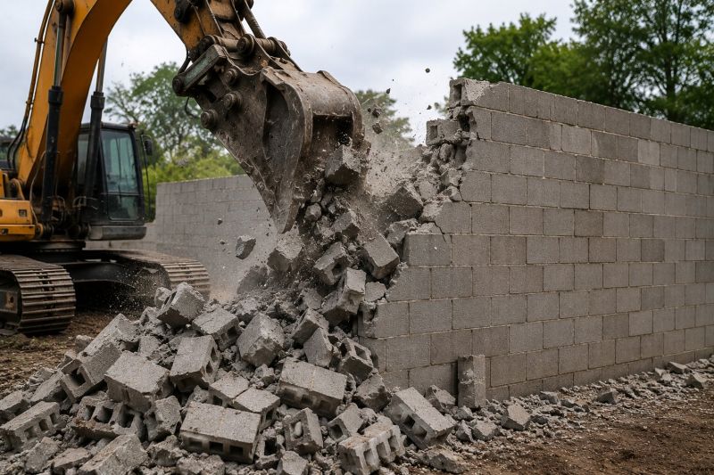 Block Wall Demolition in Bergen County, NJ