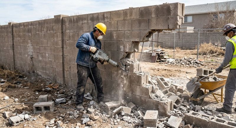 Block Wall Demolition in Sacramento, CA