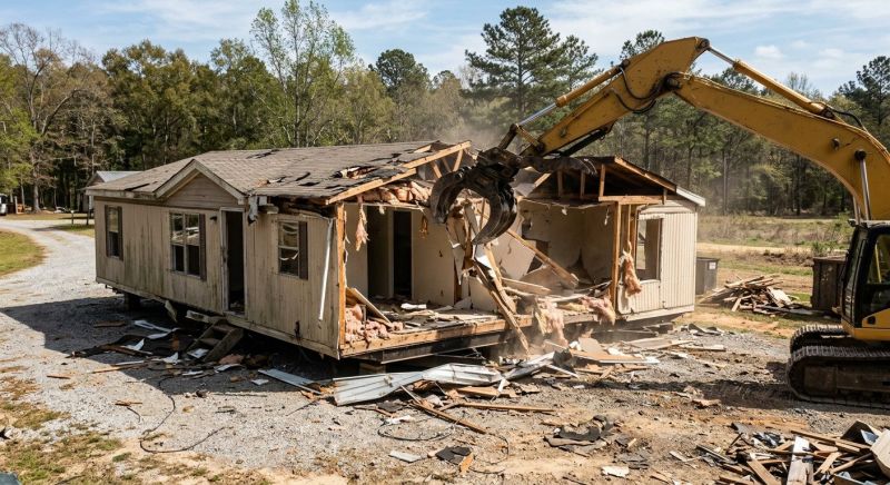 Double Wide Demolition in Katy, TX