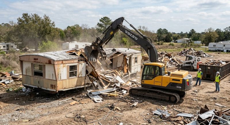 Trailer Home Demolition in Katy, TX